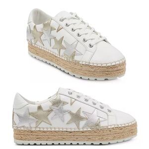 Marc Fisher LTD. Women's Maevel Leather Lace Up Espadrille Platform Sneakers 6M